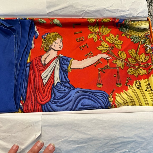 Hermes Republique Francaise Liberte Egalite Fraternite Scarf, Carre 90 - Picture 3 of 9